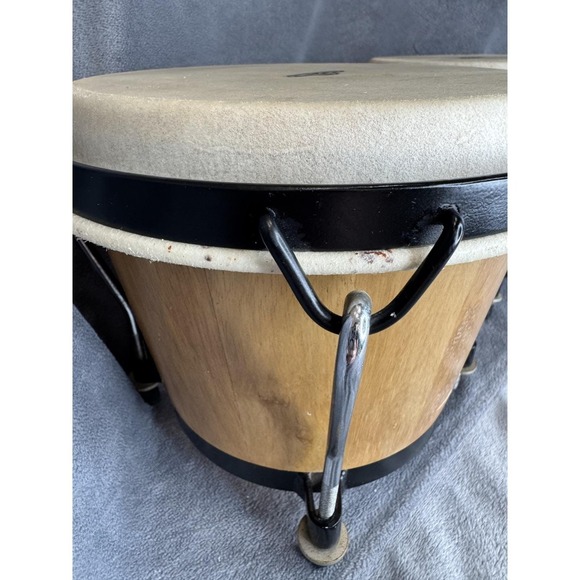 CP Latin Percussion Bongo Drums 6" and 7" Siam Oak Rawhide Heads Natural Finish - Picture 5 of 16